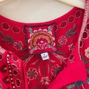 Johnny Was | Dresses | Sundance Johnny Was Nya Tiered Knit Red Dress Size S  | Poshmark